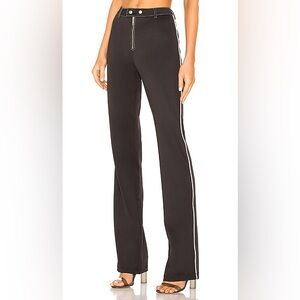 I Am Gia Slater Pants Black White Side Stripe